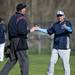 Skyline Head Coach Frank Garcia argues with an umpire on Monday, April 22. Daniel Brenner I AnnArbor.com